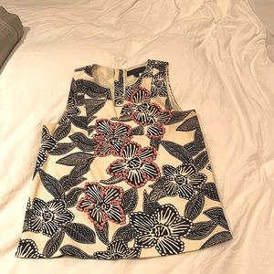J.Crew patterned and embellished sleeveless top